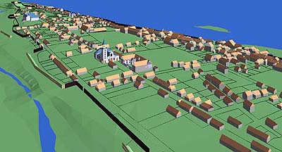 Reconstructed view of Montréal in 1725